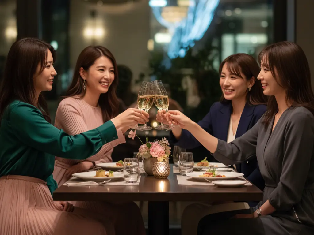 乾杯している女性たち