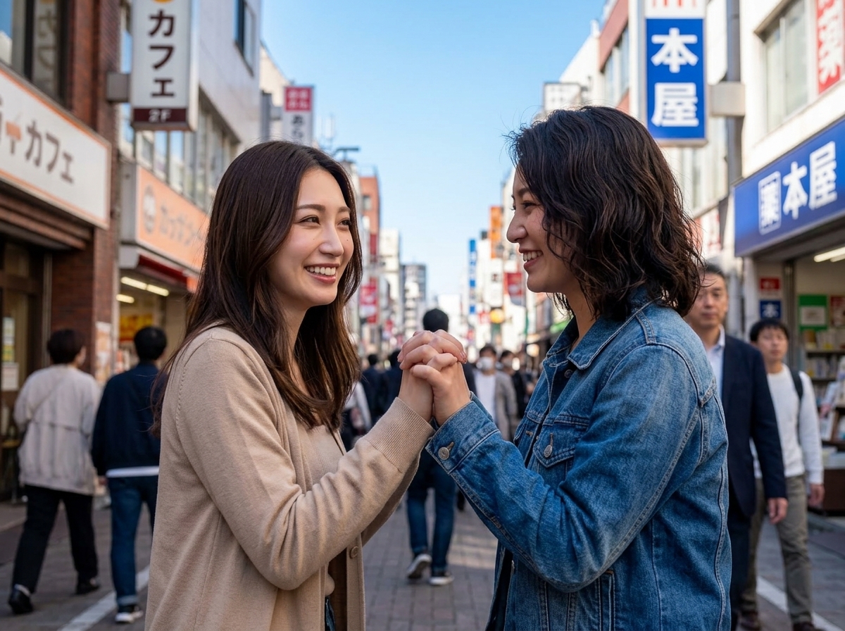 女性同士が手を繋いでいる