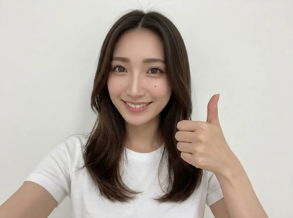 グッドポーズをしている女性
